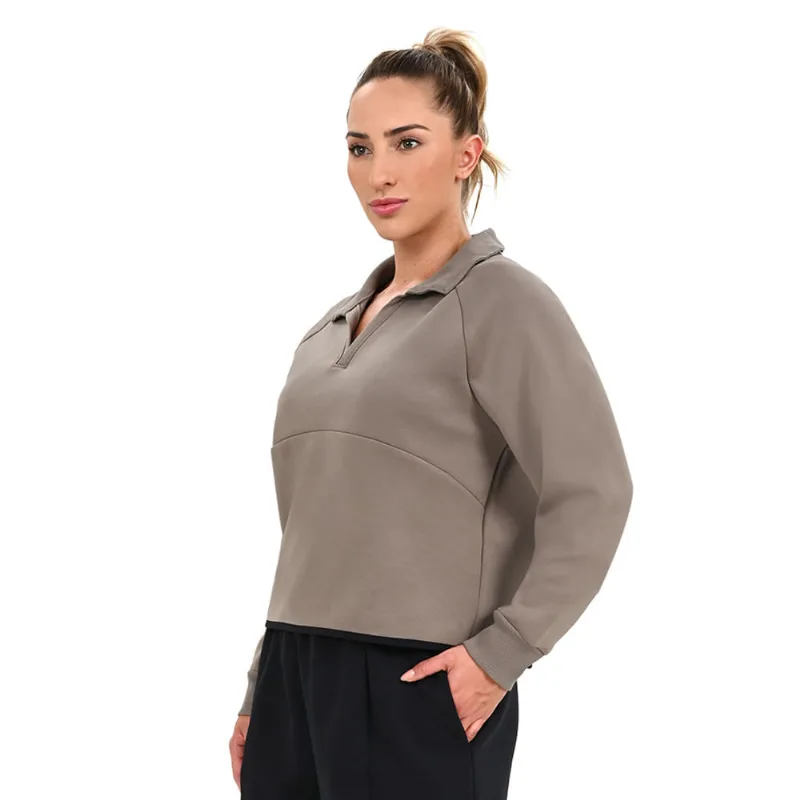 Moletom Feminino Under Armour Unstoppable Rugby Fleece M Bege