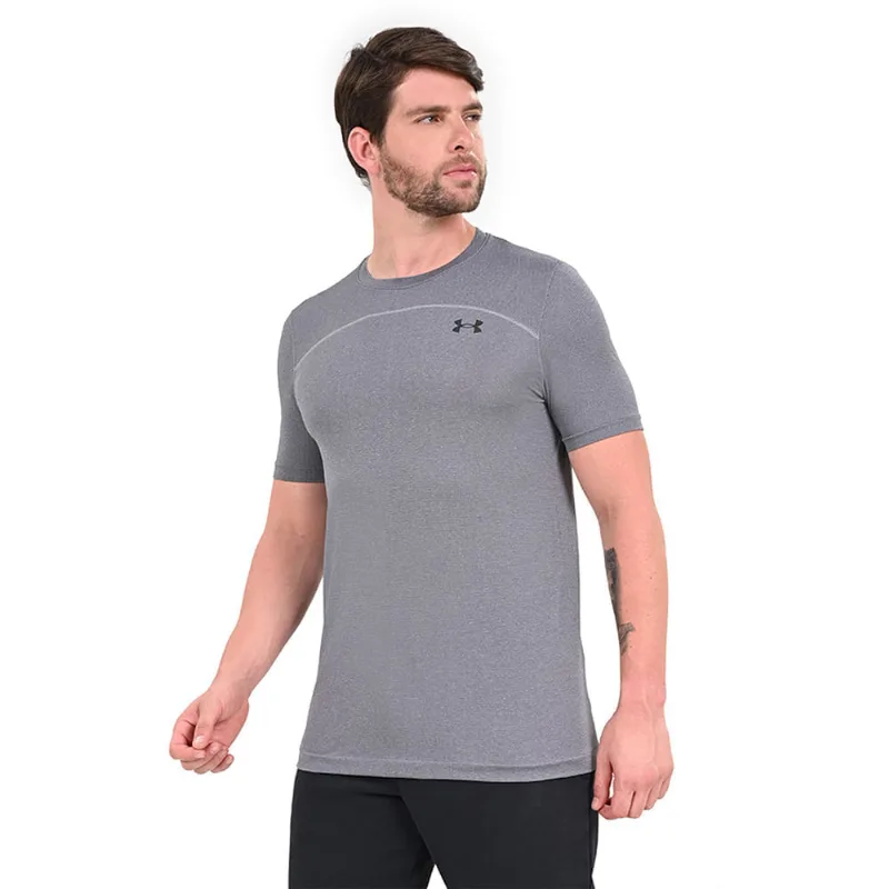 Camiseta de Treino Masculina Under Armour Vanish Seamless Wordmark P Cinza