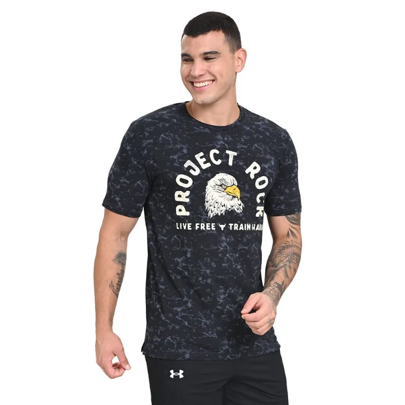 Camiseta Masculina Under Armour Project Rock Free Graphic GG Preto
