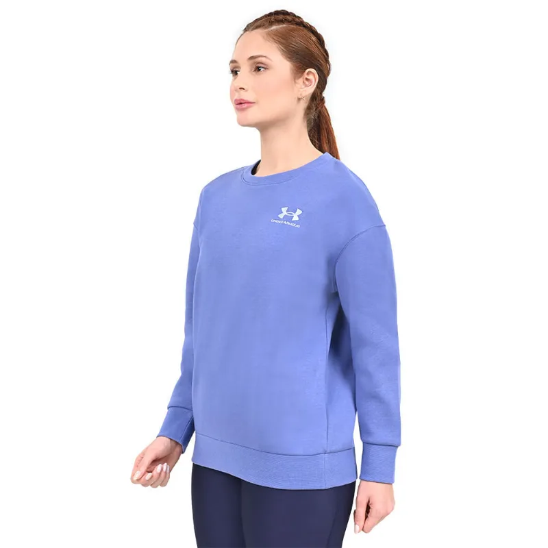 Moletom Feminino Under Armour Essential Crew GG Azul