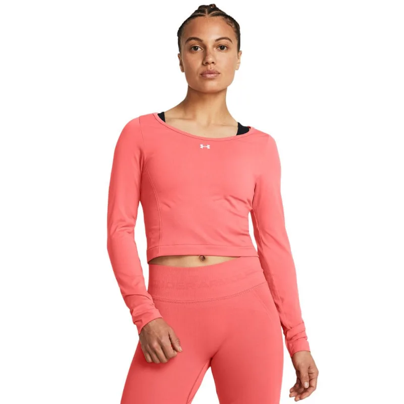 Camiseta Manga Longa de Treino Feminino Under Armour Vanish Seamless GG Laranja