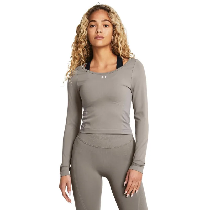 Camiseta Manga Longa de Treino Feminino Under Armour Vanish Seamless M Marrom