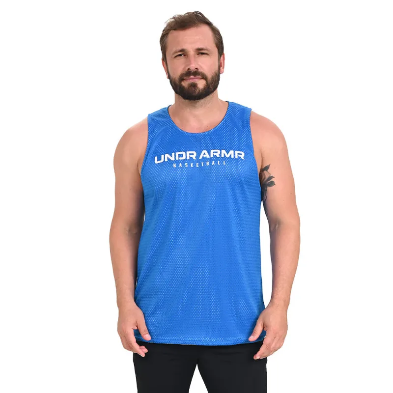 Regata de Basquete Masculino Under Armour Baseline Reversible P Azul