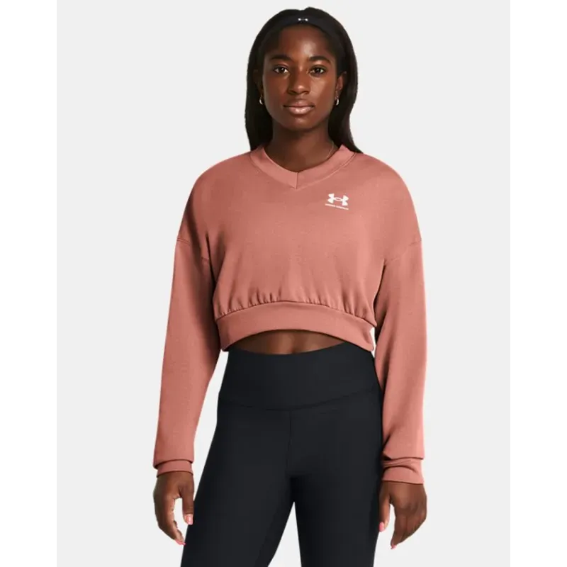 Buzo crop de Entrenamiento Rival Terry para Mujer UA Rival Terry OS Cp Crw ARG