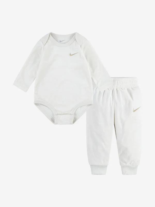 Nike Baby New Impressions Bodysuit and Pants Set in Ivory Ivory / 18 Mths