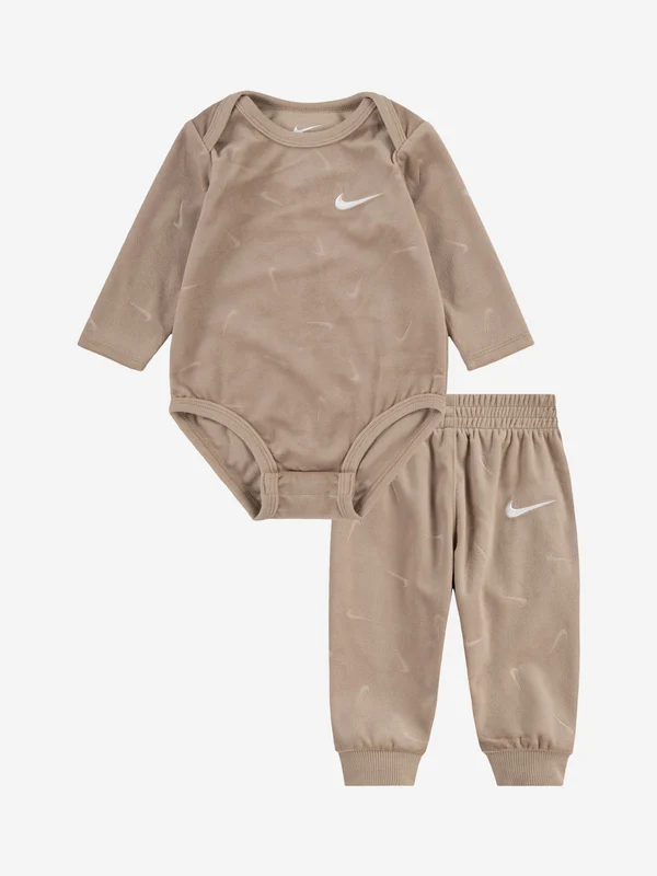 Nike Baby New Impressions Bodysuit Set in Brown Brown / 12 Mths