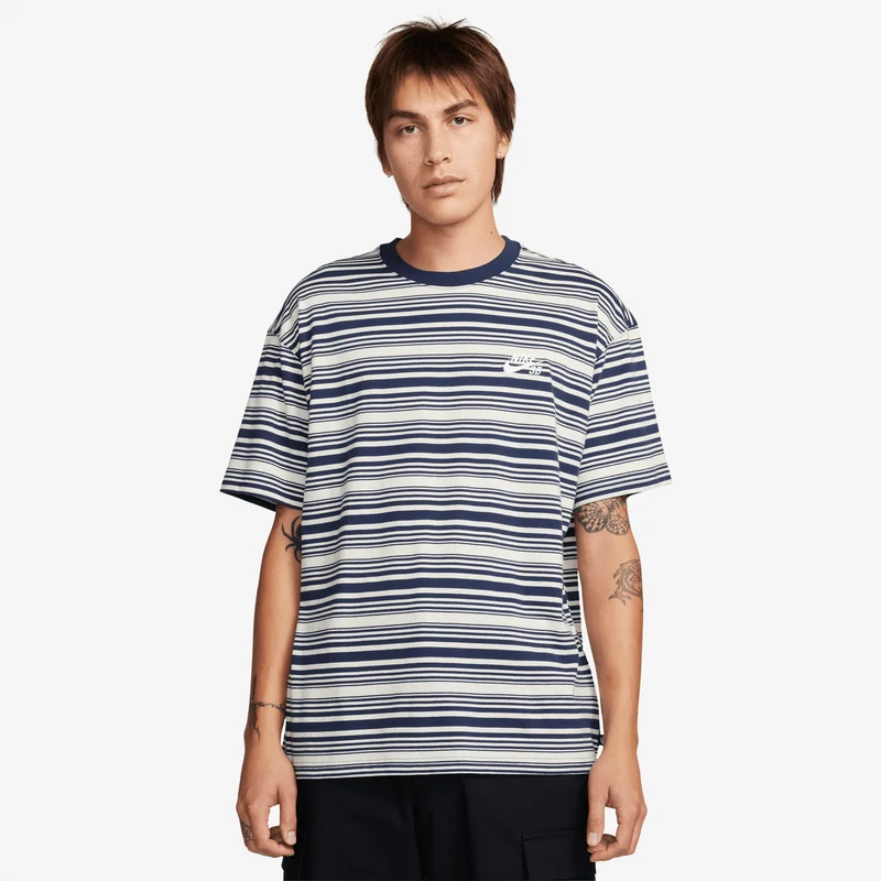 Nike SB Max90 Striped Tee - Midnight Navy L