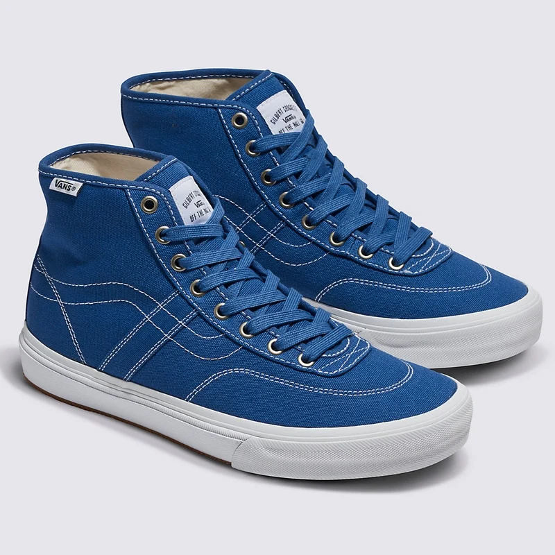 Vans Crockett High Decon Canvas Skateboard Shoe - Blue/White M 12 / W 13.5