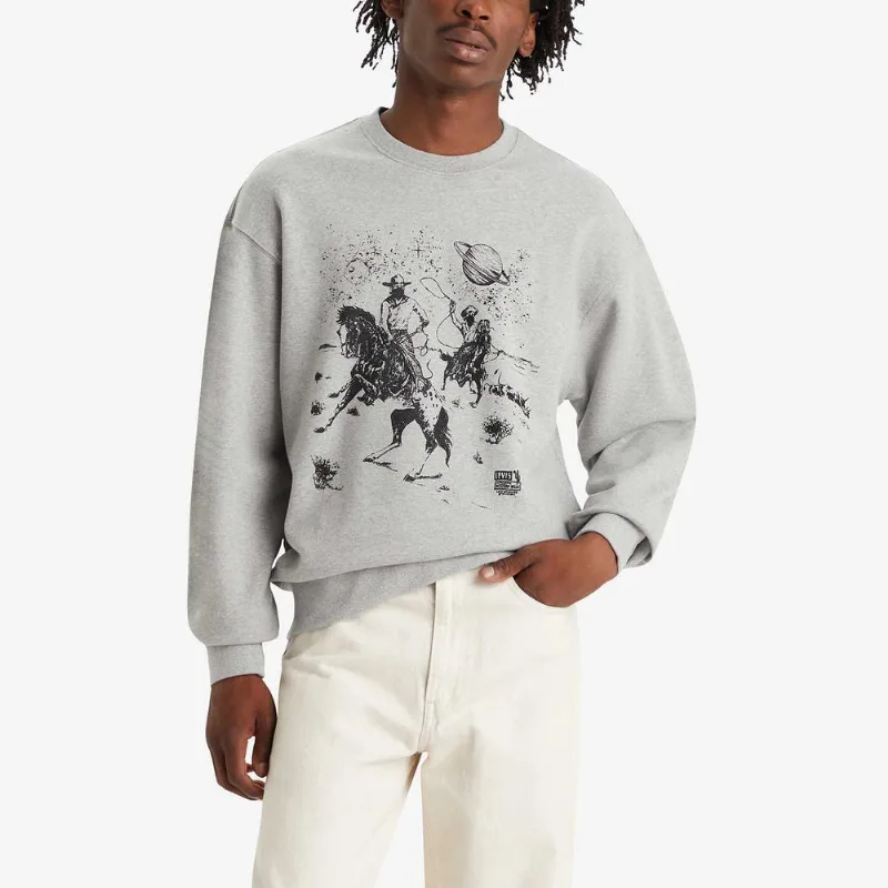 Moletom Levi's Relaxed Graphic Crew Cinza Moletom Levi's® Relaxed Graphic Crew Cinza XS USA | PP BR