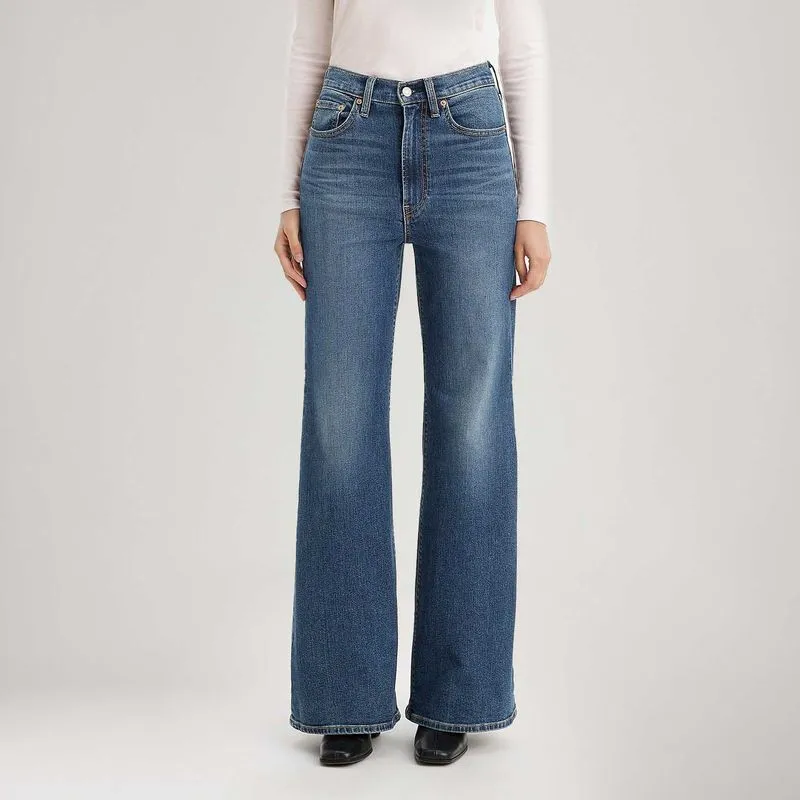 Calça Jeans Levi's® Ribcage Bells Lavagem Escura Cool poole 2 33X34 USA | 44 BR