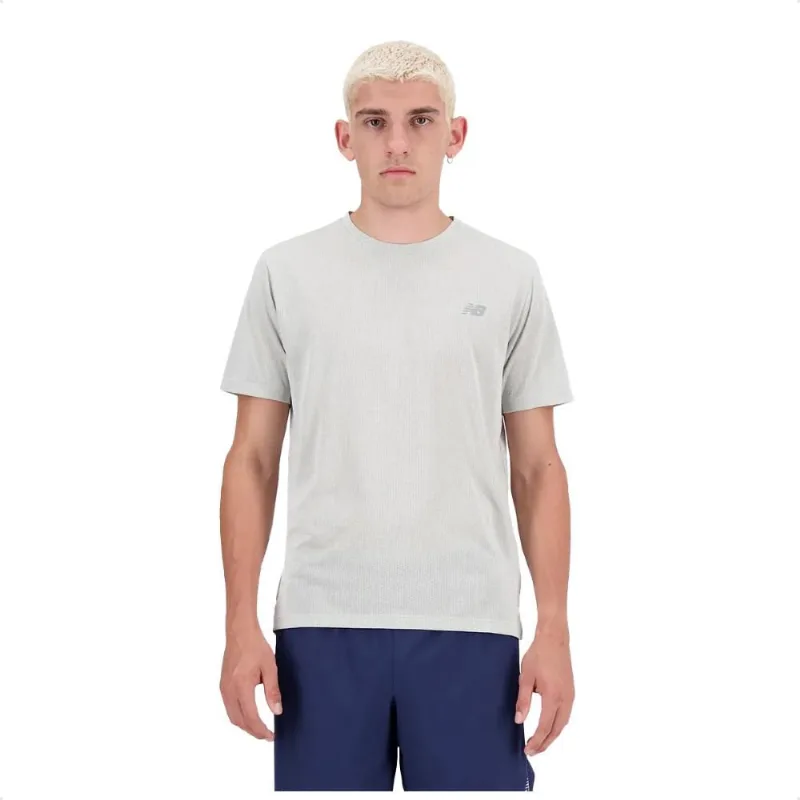 Camiseta New Balance Athletics Run Masculina GG / Cinza