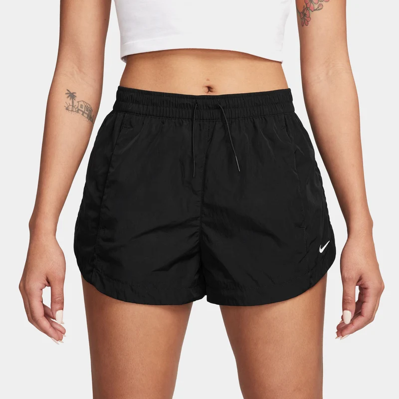 Windrunner Mid-Rise 2" Woven Womens Shorts (Black) XL