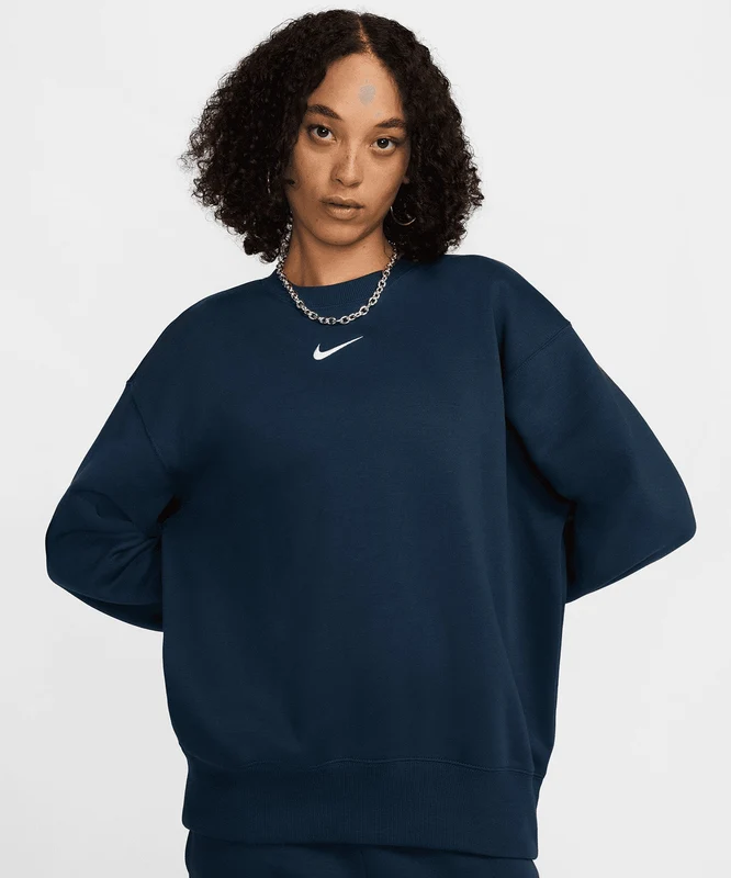 Nike Sportswear Phoenix Fleece Oversized Crew-Neck Sweatshirt Lacivert / L