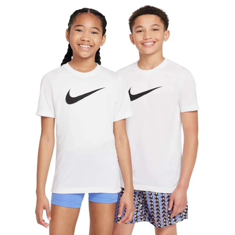 Camiseta Juvenil Nike M/C DF Swoosh FZ5199-100 M / BRANCO