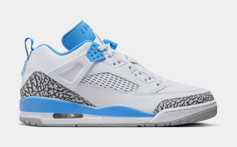 Spizike Low UNC Mens Basketball Shoes (White/Wolf Grey/Anthracite/University Blue) 15