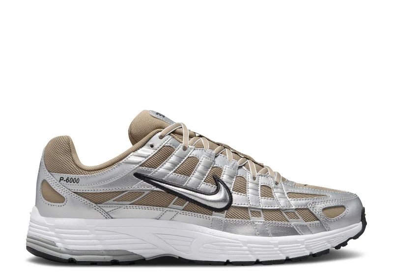 Nike P-6000 Khaki Metallic Silver 38.5 EU