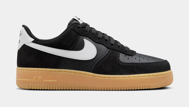 Air Force 1 '07 LV8 Gum Pack Mens Basketball Shoes (Black/Summit White/Gum Light Brown) 7.5