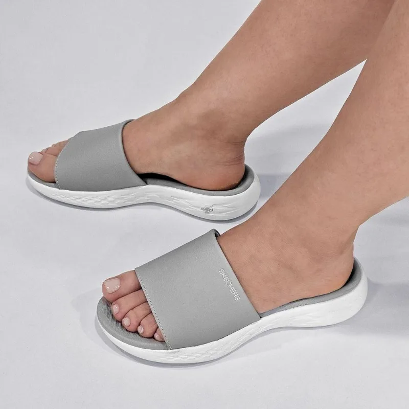 Chinelo Feminino Skechers Slide On The Go 600 39 / Cinza