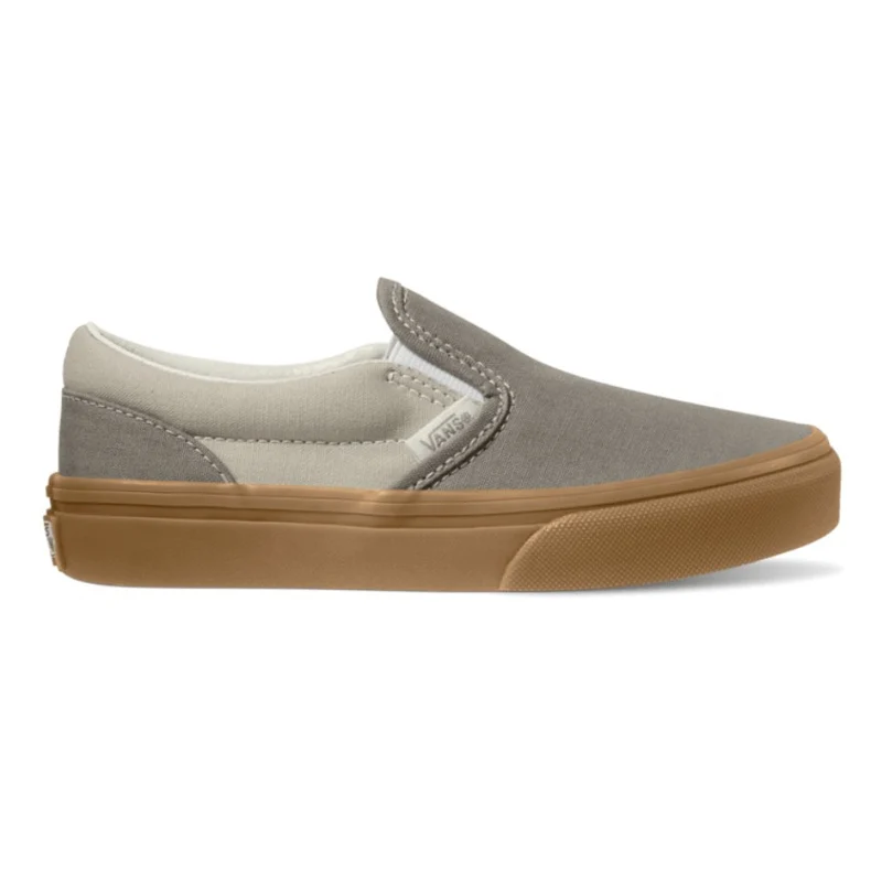 Vans Kids Slip On Skateboard Shoe - Neutral Block Gray/Gum 1.5Y