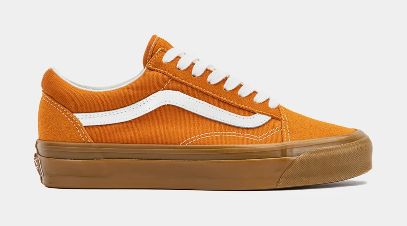 LX Old Skool Mens Lifestyle Shoes (Orange/White/Gum) 3.5