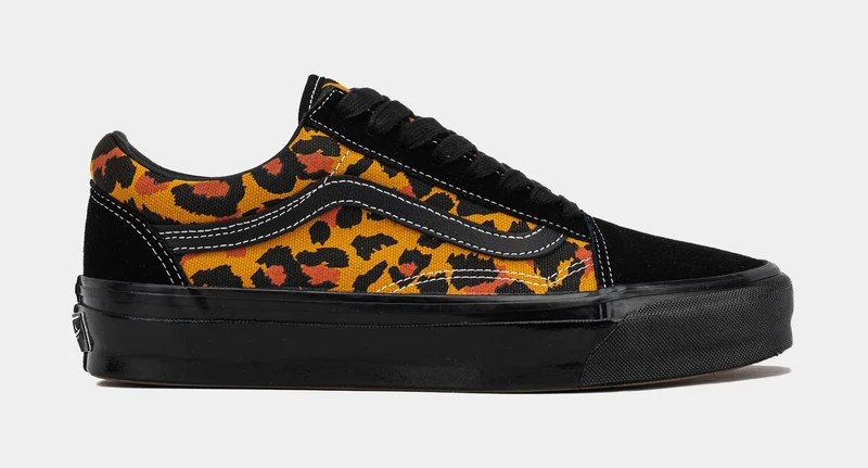 Lux Old Skool Mens Lifestyle Shoes (Black/Orange) 4