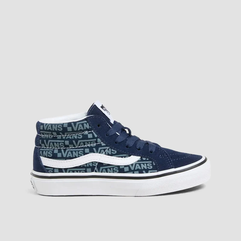 Vans Sk8-Mid Reissue Shoes - Vans Logo Blue - Kids Child 10.5uk / Vans Logo Blue