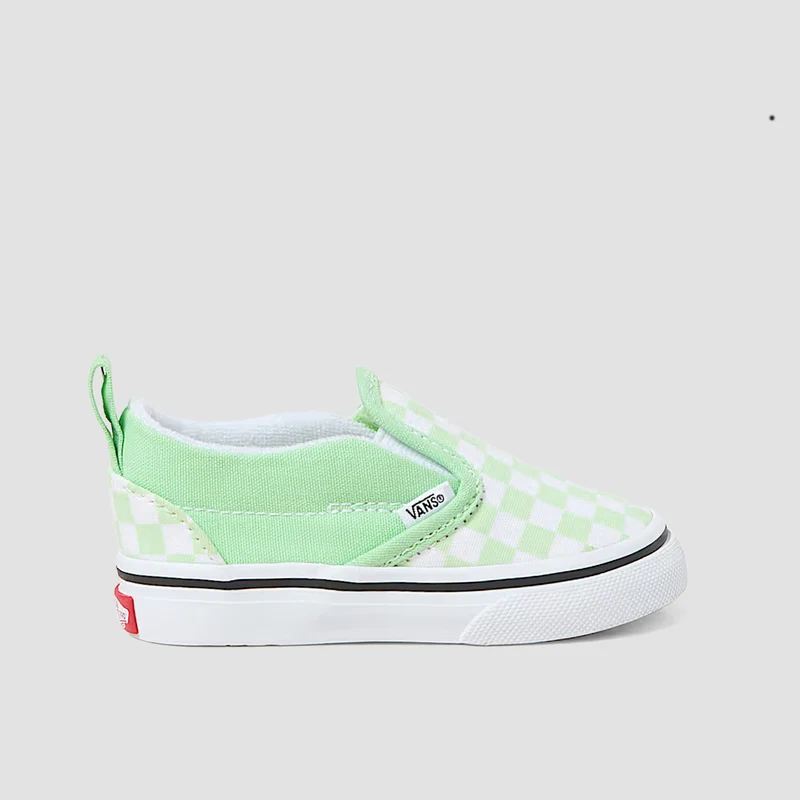 Vans Slip-On V Toddler Shoes - Checkerboard Pistachio Green - Kids Child 5.5uk / Checkerboard Pistachio Green