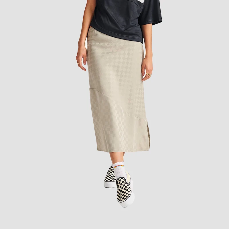 Vans Charmeuse Diana Column Checkerboard Skirt London Fog - Womens Medium / London Fog