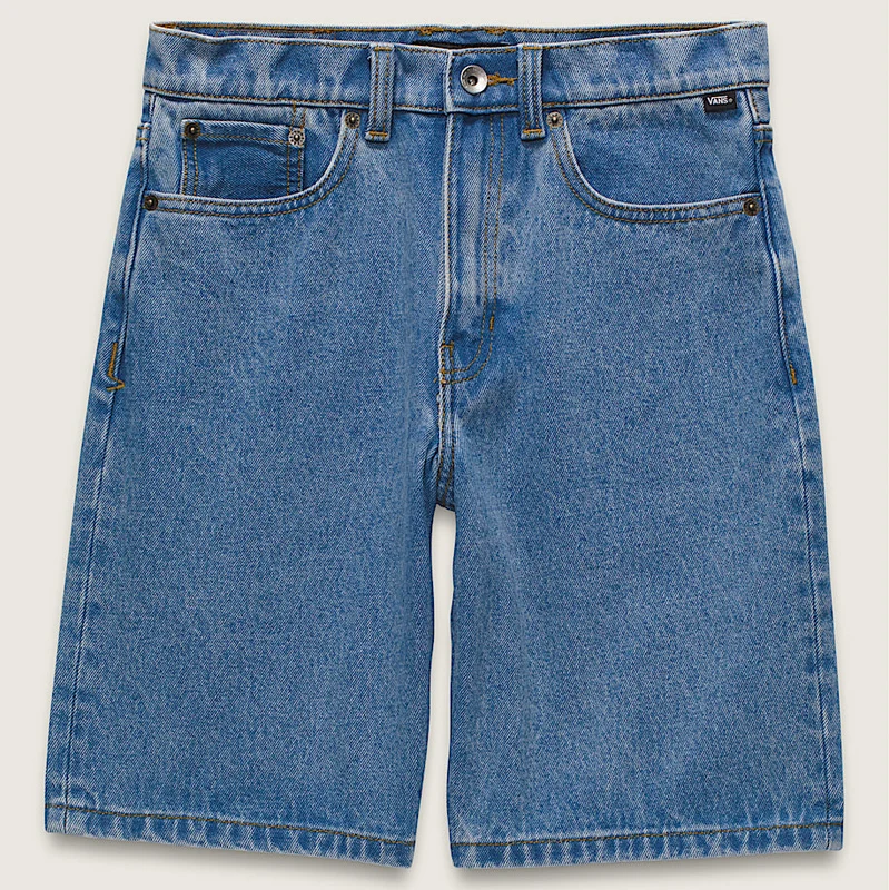 Vans Kids Check-5 Baggy Denim Shorts - Stonewash Blue 27 (14)