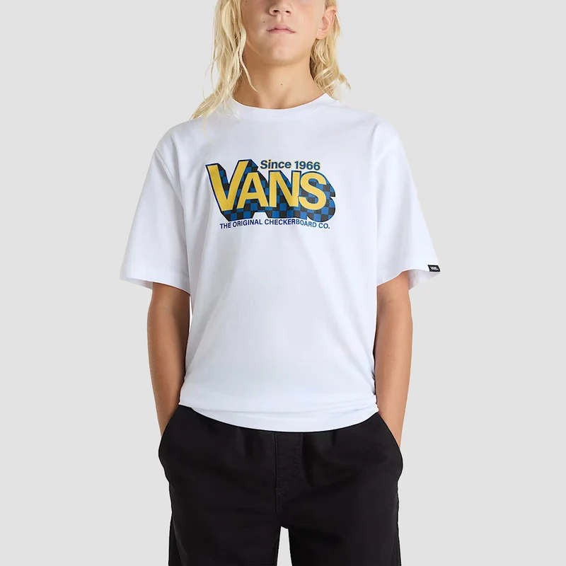 Vans Checker Drop T-Shirt White - Kids Kids Medium / White