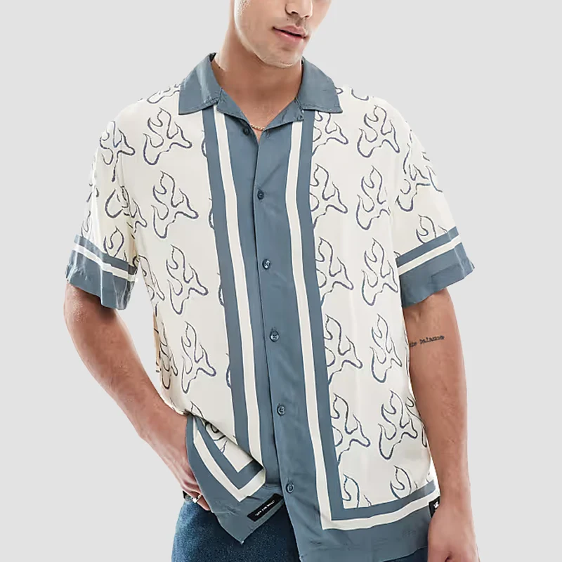 Vans Blaze Border Short Sleeve Shirt Lemon Icing/Stormy Weather Medium / Lemon Icing/Stormy Weather