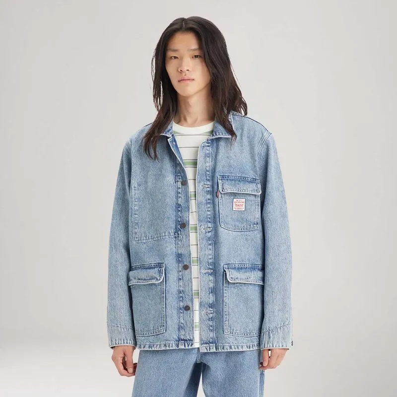 Jaqueta Jeans Levi's® Broadway Enigneer Lavagem Média L USA | G BR