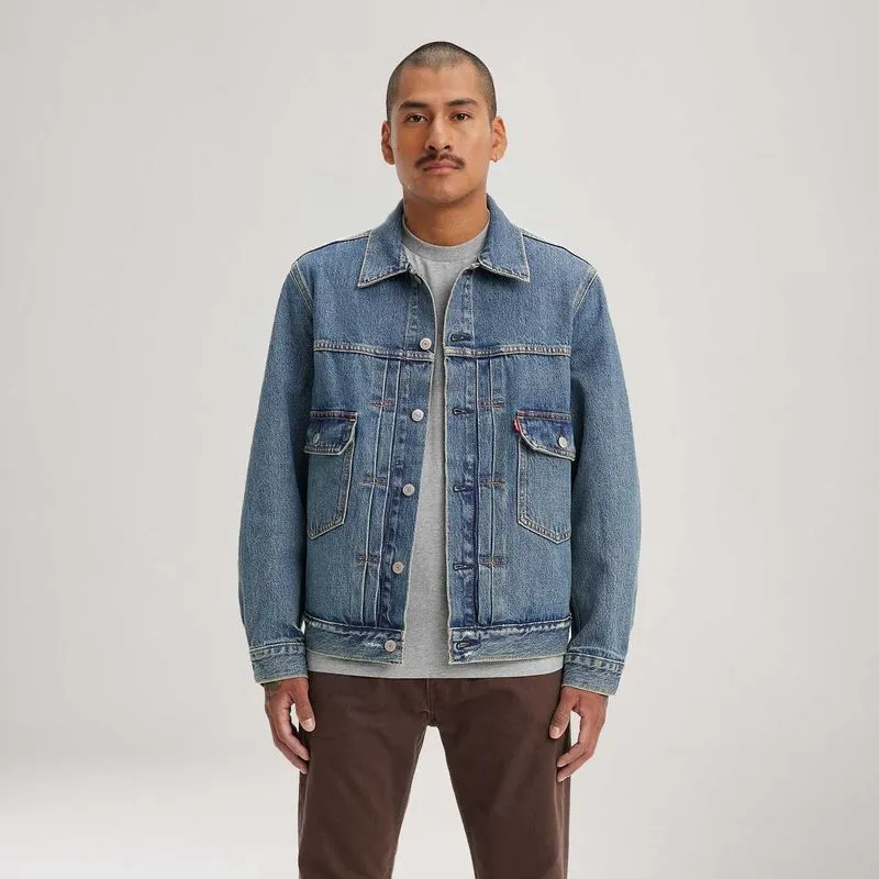 Jaqueta Jeans Levi's® Type 2 Trucker Lavagem Média White L USA | G BR
