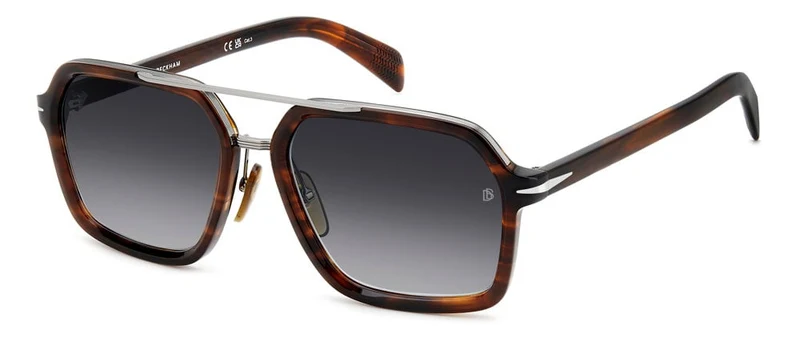DAVID BECKHAM DB 7128/S 58mm / C59O - 6C59O BRWHRNRUT / 9O DARK GREY SHADED