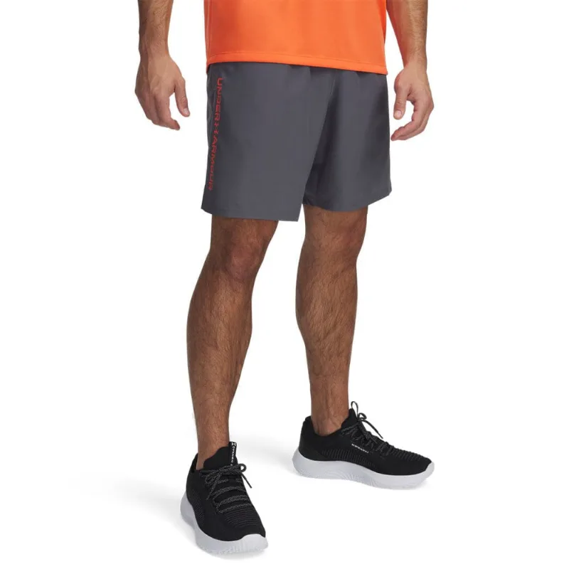 Shorts de Treino Under Armour Wordmark Masculino GG Cinza
