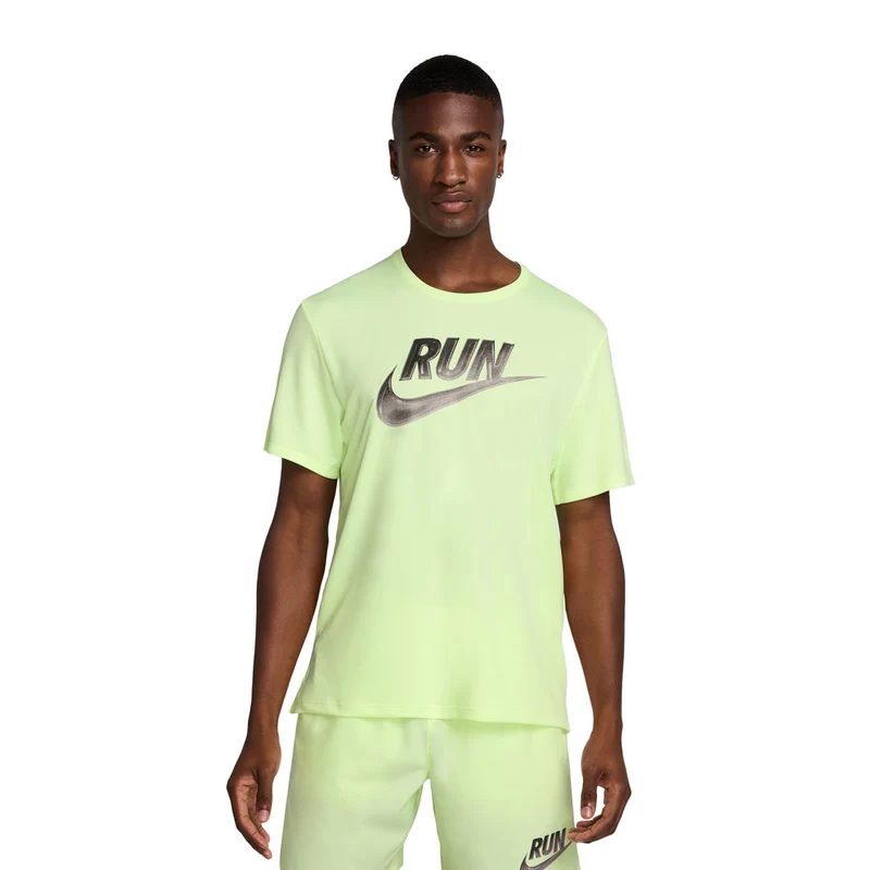 T-Shirt Uomo Nike Miler Run Energy Giallo Fluo M