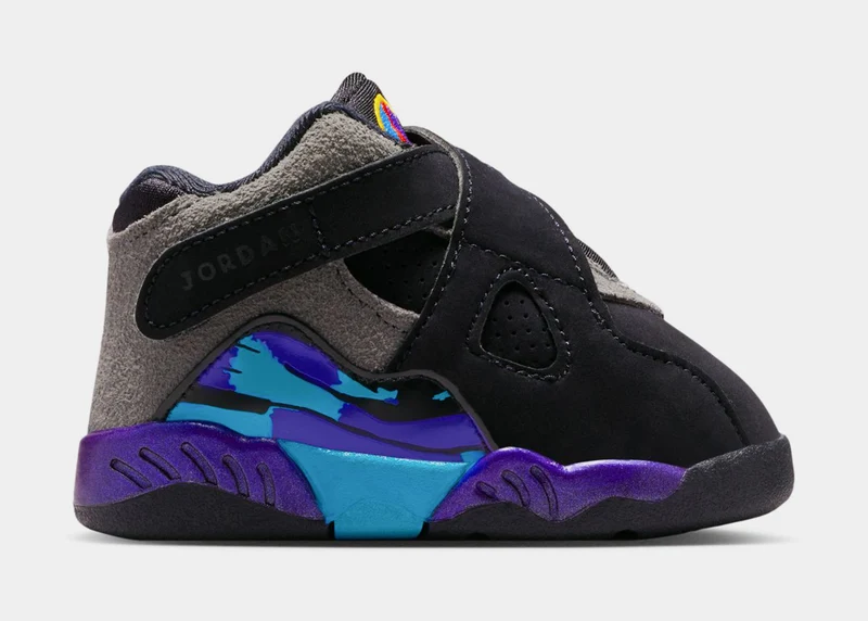 Air Jordan 8 Retro Aqua Infant Toddler Lifestyle Shoes (Black/Multi Color/Bright Concord/Multi Color) 6C