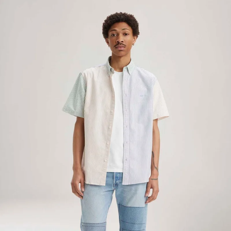 Camisa Levi's® Authentic Button Down Listrada Bicolor Manga Curta L USA | G BR