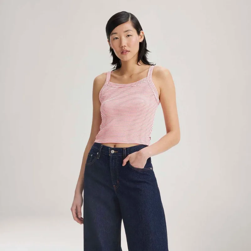 Regata Levi's® Essential Sporty Rib Vermelha Listrada Tell me when XS USA | PP BR