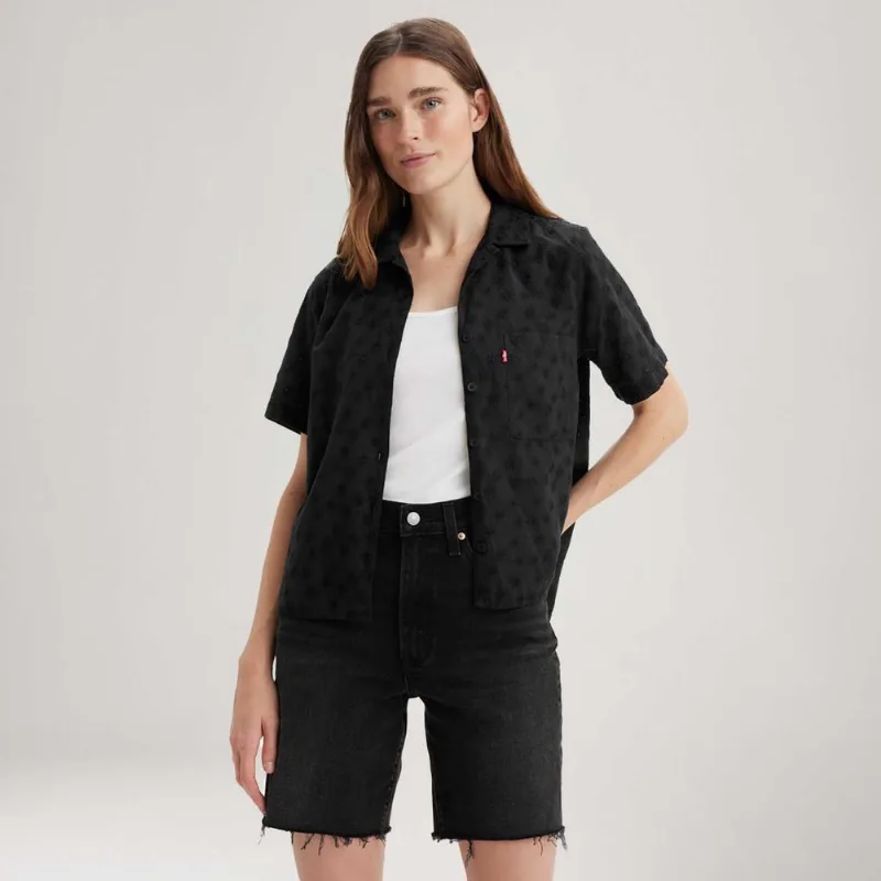 Camisa Levi's® Joyce Resort Preta Manga Curta L USA | G BR