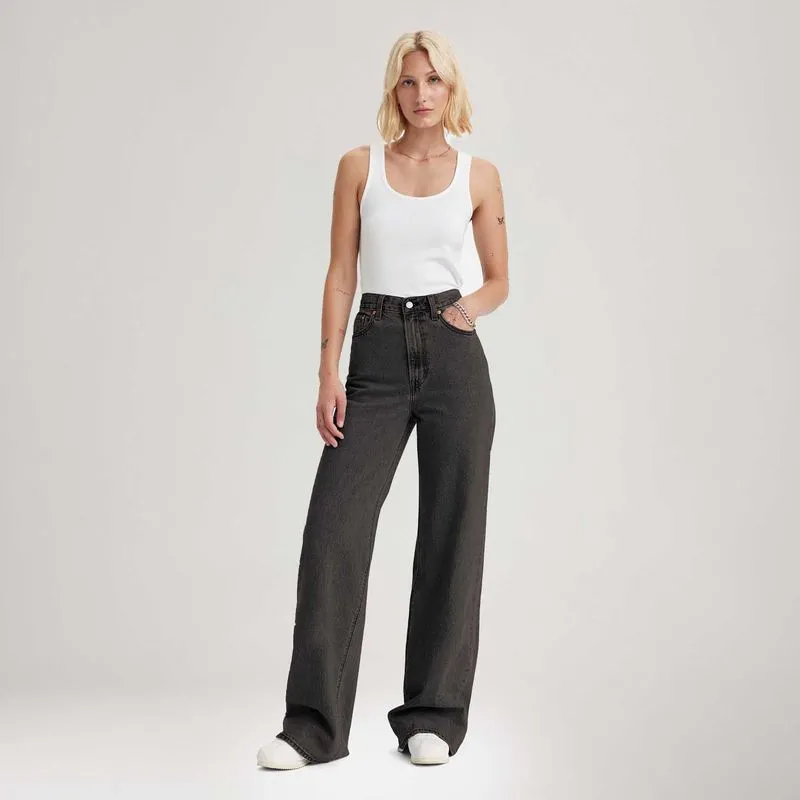 Calça Jeans Levi's® Ribcage Wideleg Preta - 30X34 USA | 41 BR