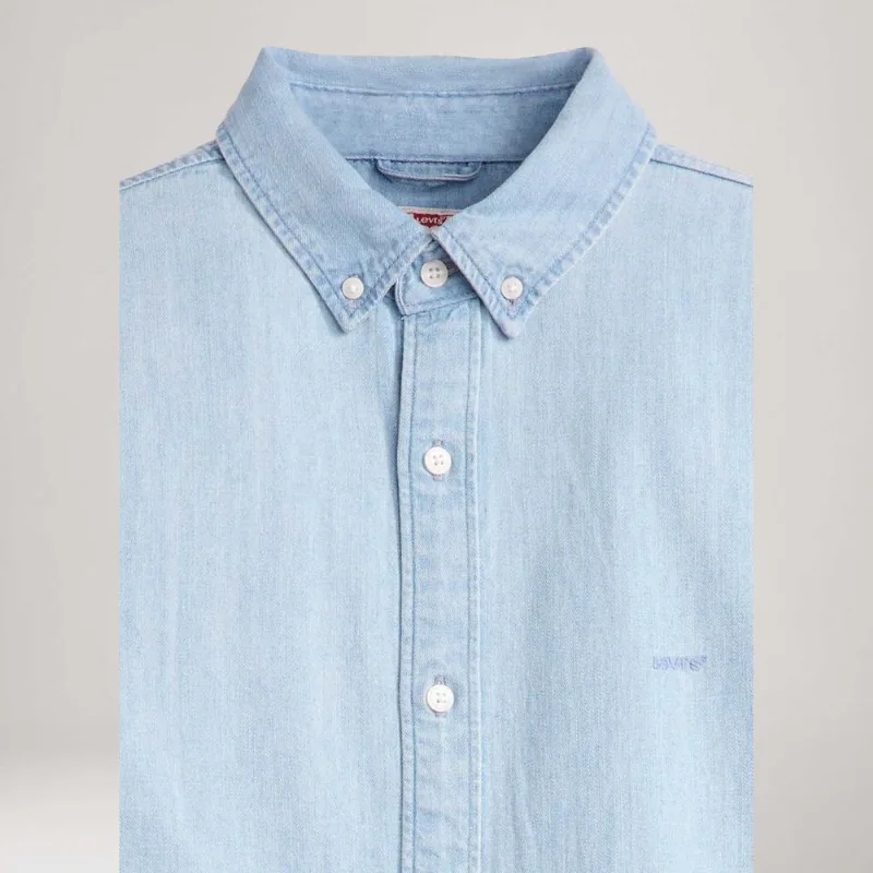 Camisa Jeans Levi's® Authentic Button Down Lavagem Clara Manga Longa Emblem of story L USA | G BR