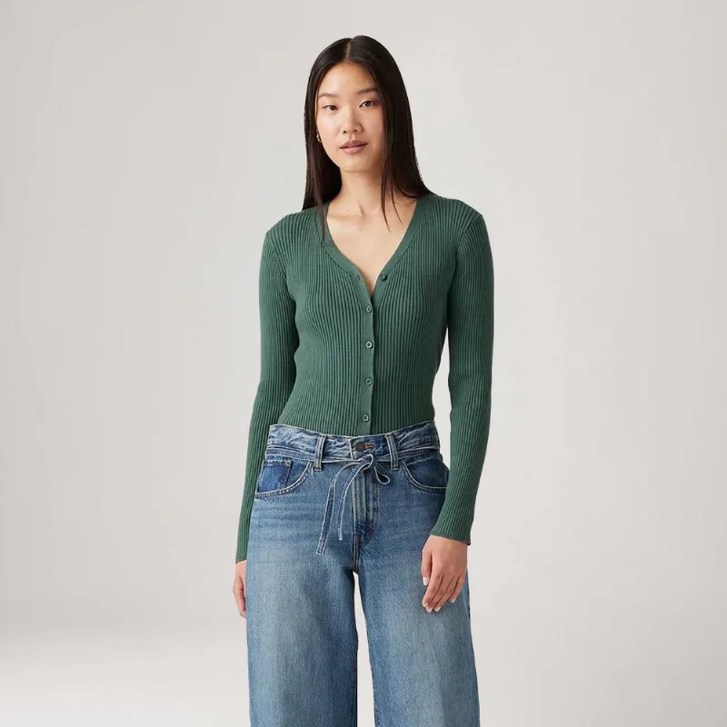 Blusa Levi's® Tulip Cardigan Verde Manga Longa - XL USA | GG BR