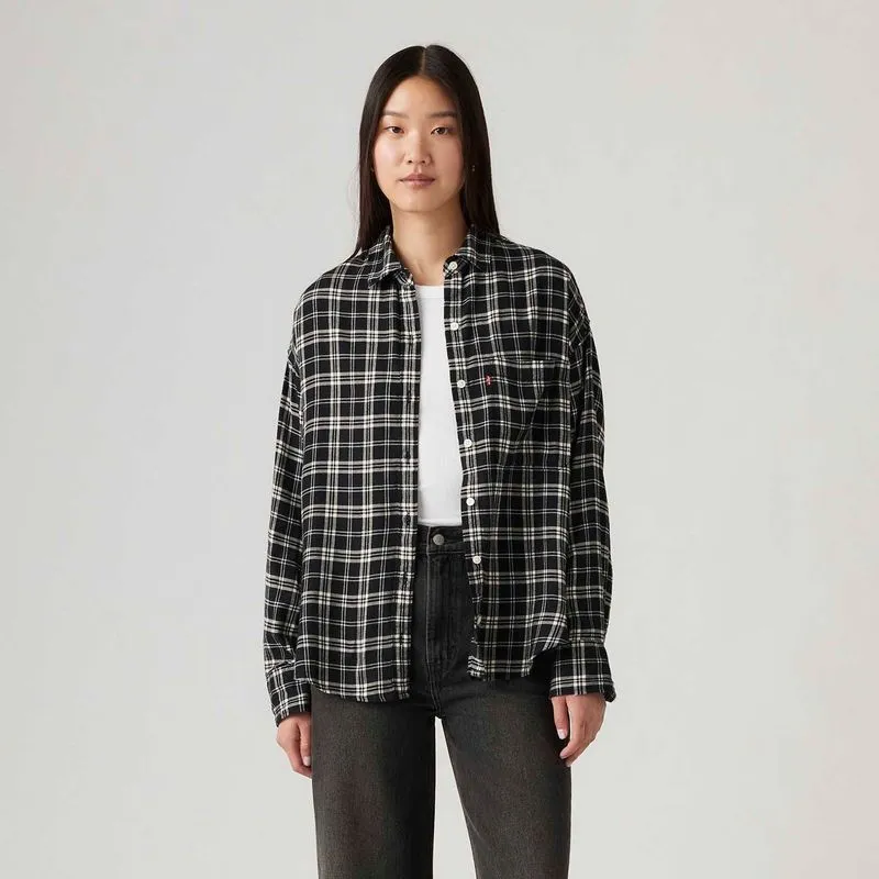 Camisa Levi's® Henri Flannel Preto Manga Longa - S USA | P BR