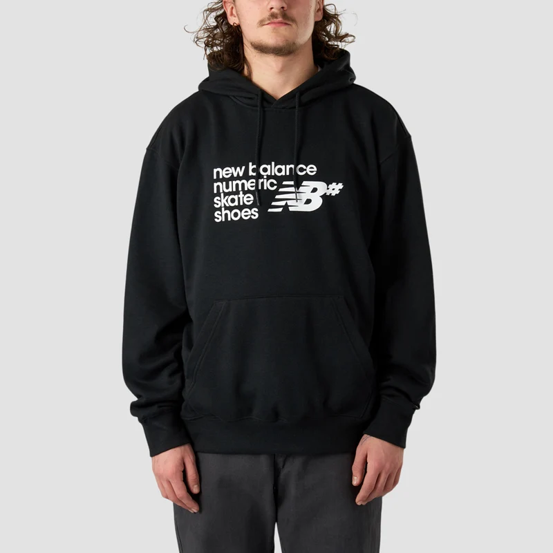 New Balance Logo Pullover Hoodie Black XX-Large / Black