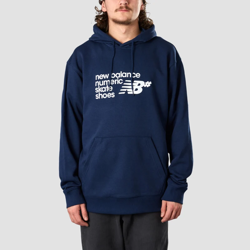 New Balance Logo Pullover Hoodie Navy Large / Navy