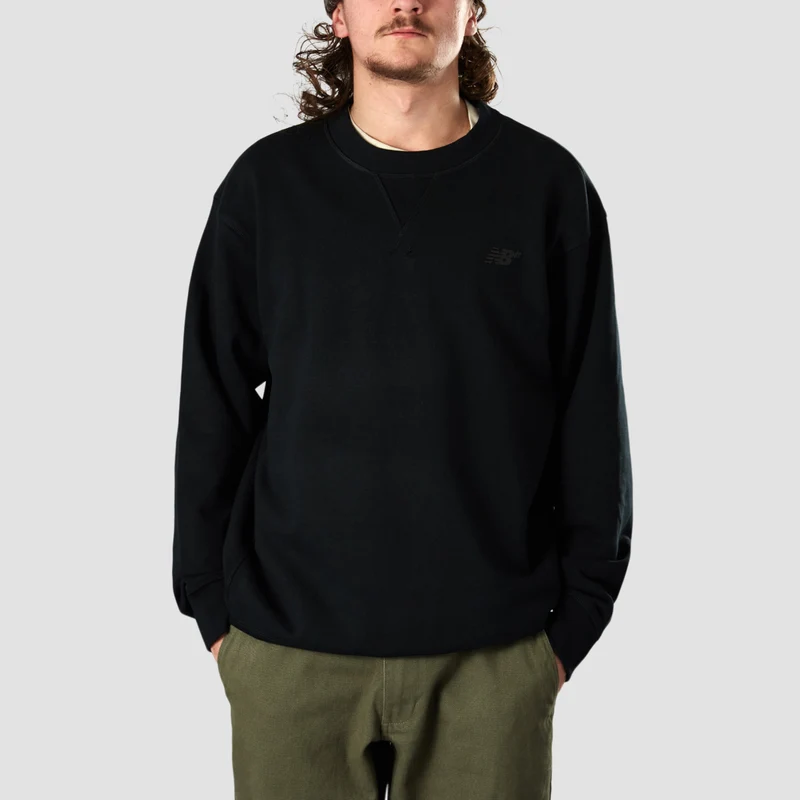 New Balance French Terry Crew Sweatshirt Black Medium / Black