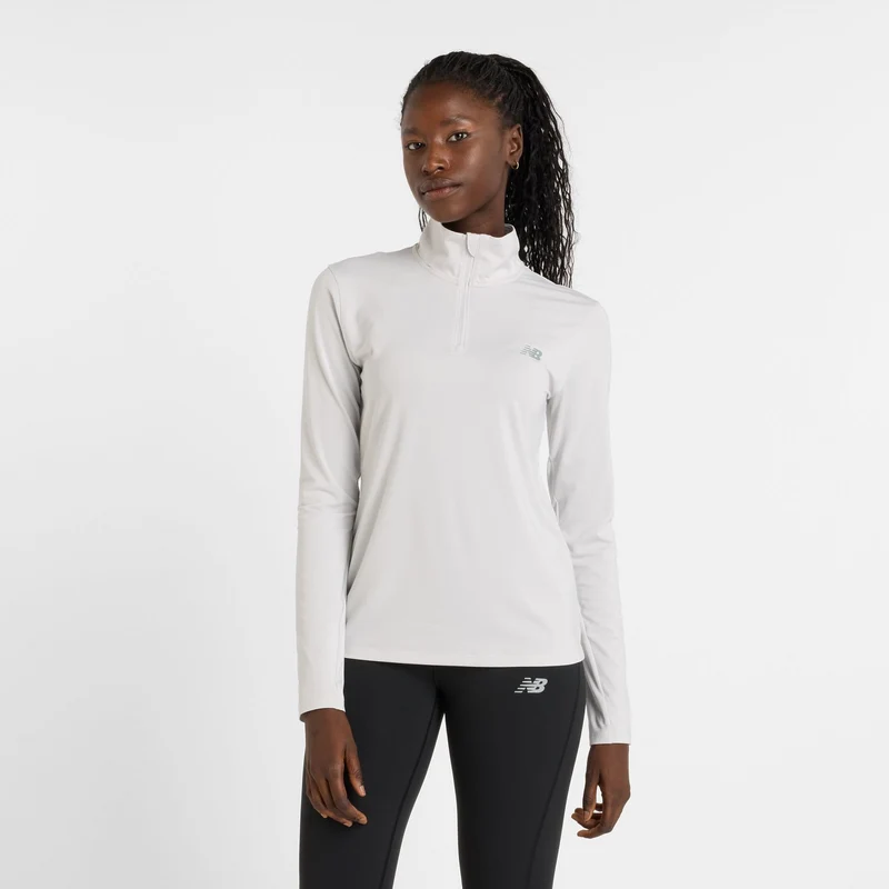 New Balance Women's Sport Quarter Zip Grey Matter / S