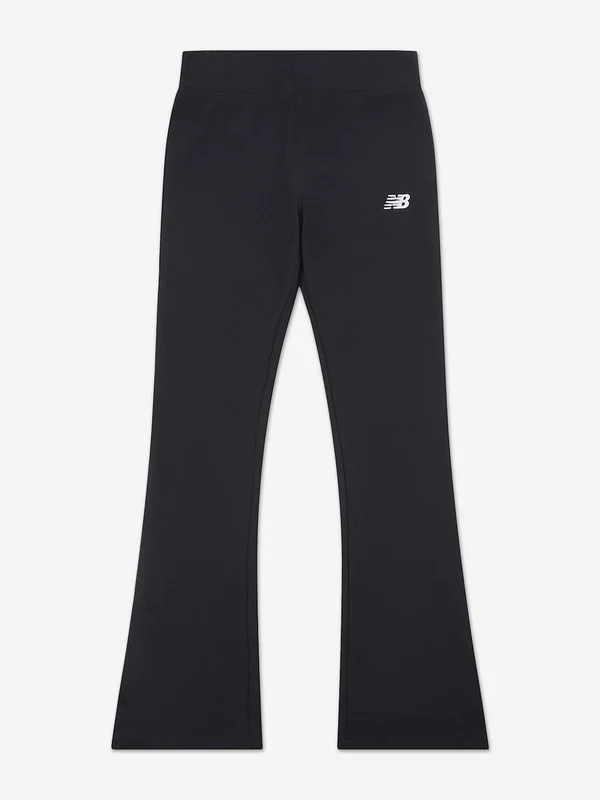 New Balance Girls Small Logo Flare Leggings in Black Black / 14 - 15 Yrs