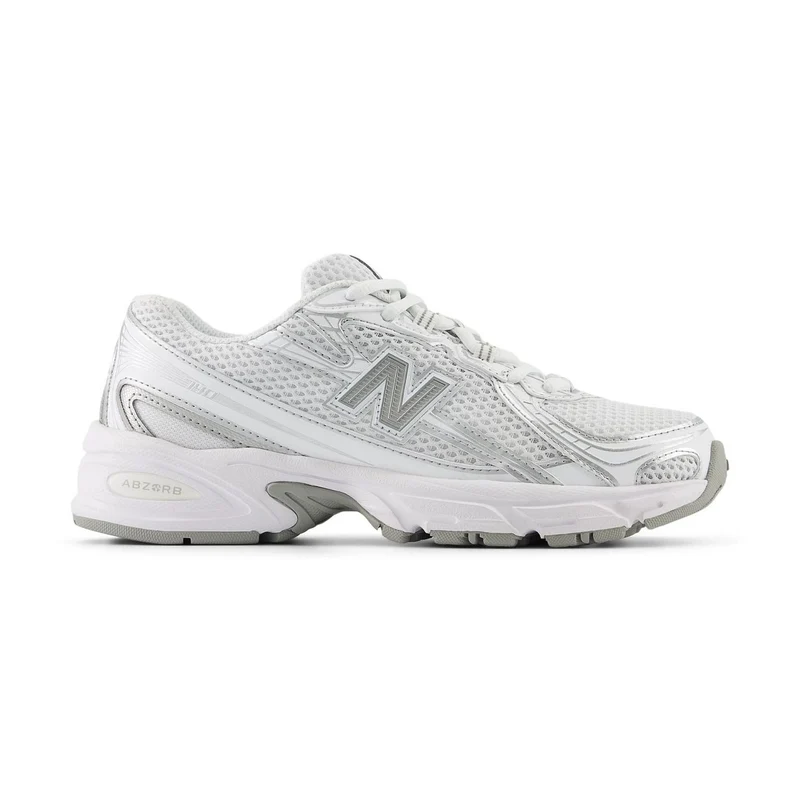 New Balance Boys' 740 Laced Shoes White/Silver Metallic / 3.5 / Wide